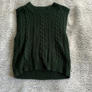 mockneck green strapless crop top knit